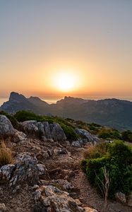 Preview wallpaper mountains, stones, view, sea, landscape