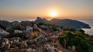 Preview wallpaper mountains, stones, view, sea, landscape