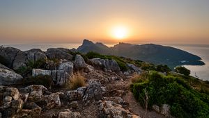 Preview wallpaper mountains, stones, view, sea, landscape