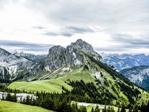 Preview wallpaper mountains, summer, top view, tops