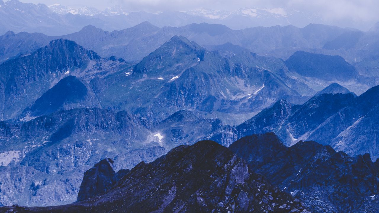 Wallpaper mountains, summit, rocks, fog, clouds