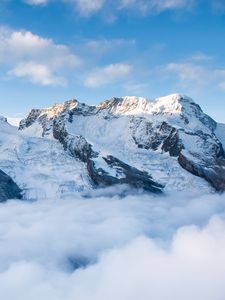 Preview wallpaper mountains, summit, snow, clouds