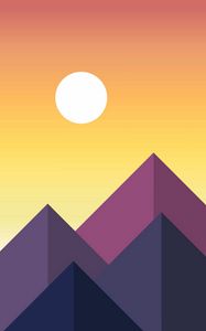 Preview wallpaper mountains, sun, art