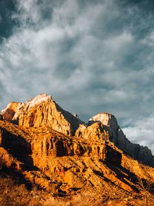 Preview wallpaper mountains, sun, clouds, nature