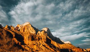 Preview wallpaper mountains, sun, clouds, nature
