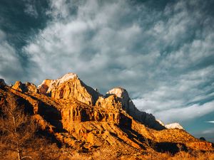 Preview wallpaper mountains, sun, clouds, nature