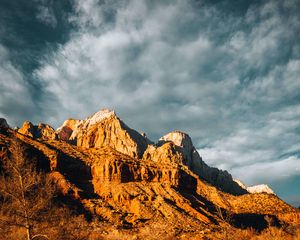 Preview wallpaper mountains, sun, clouds, nature