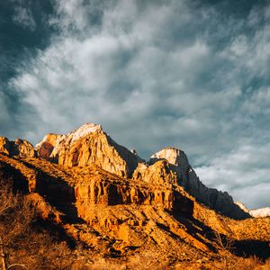 Preview wallpaper mountains, sun, clouds, nature