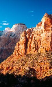 Preview wallpaper mountains, sun, trees, rocks