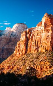 Preview wallpaper mountains, sun, trees, rocks