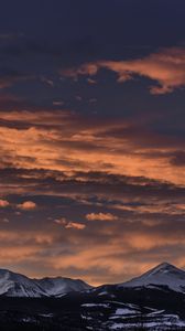 Preview wallpaper mountains, sunset, clouds, peaks