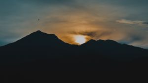 Preview wallpaper mountains, sunset, dark