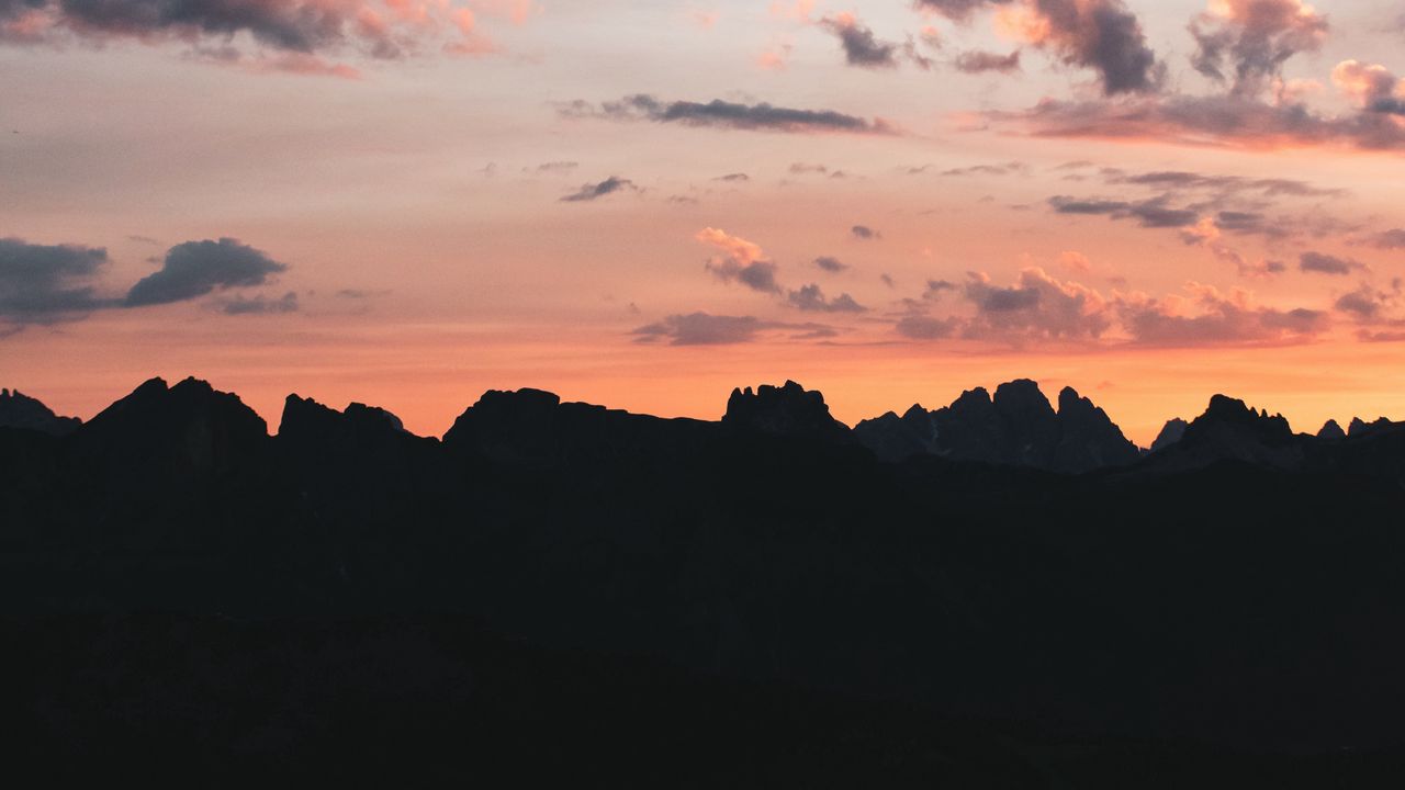 Wallpaper mountains, sunset, dark, dusk, landscape