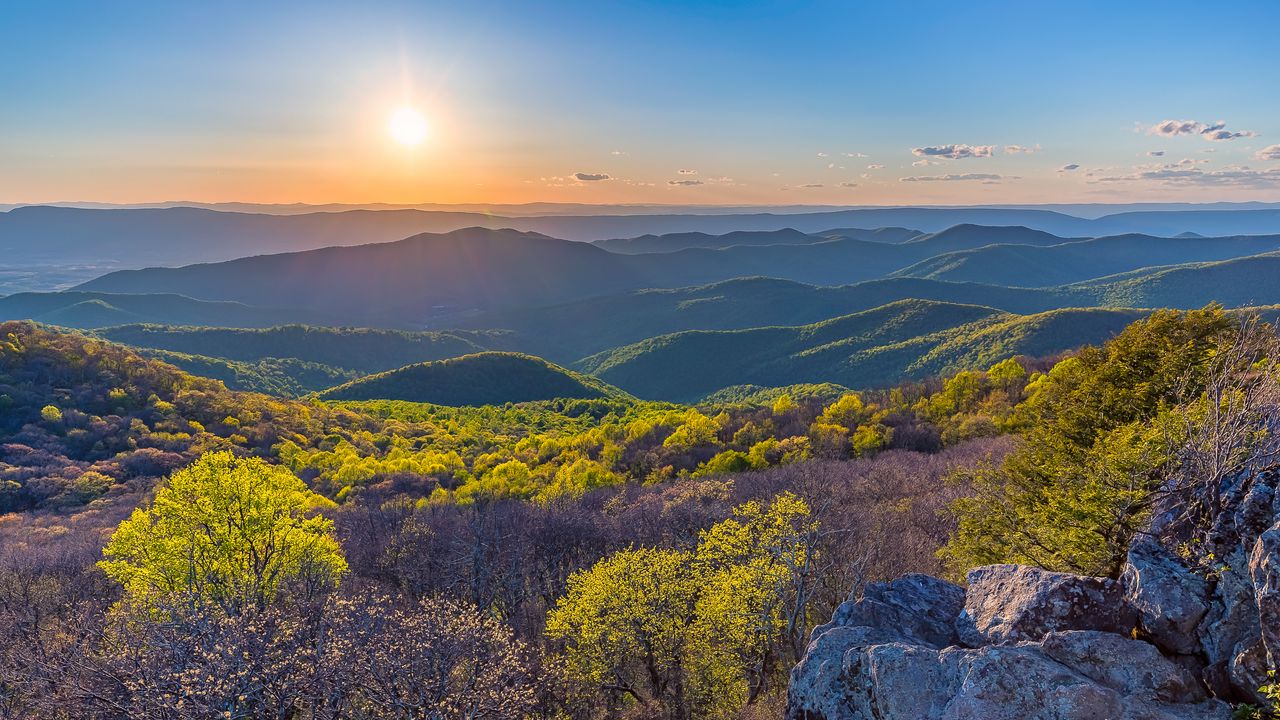 Wallpaper mountains, sunset, dusk, nature, landscape
