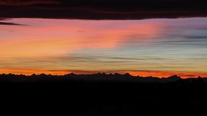 Preview wallpaper mountains, sunset, dusk, sky, dark