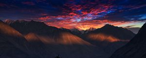 Preview wallpaper mountains, sunset, dusk, landscape, evening
