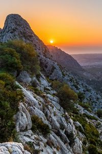 Preview wallpaper mountains, sunset, dusk, evening, landscape