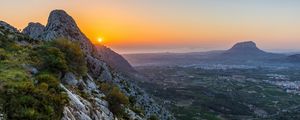 Preview wallpaper mountains, sunset, dusk, evening, landscape
