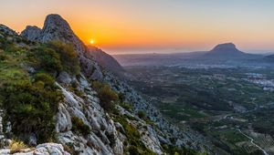 Preview wallpaper mountains, sunset, dusk, evening, landscape
