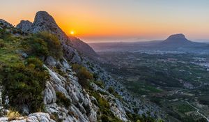 Preview wallpaper mountains, sunset, dusk, evening, landscape