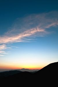 Preview wallpaper mountains, sunset, horizon, sky, clouds, california