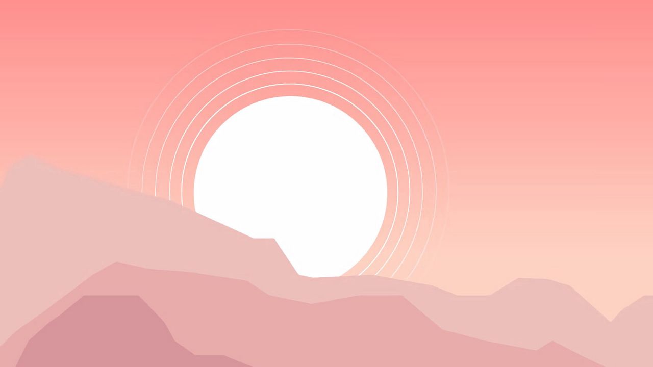 Wallpaper mountains, sunset, landscape, vector, art