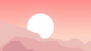 Preview wallpaper mountains, sunset, landscape, vector, art