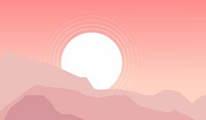 Preview wallpaper mountains, sunset, landscape, vector, art