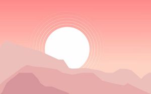 Preview wallpaper mountains, sunset, landscape, vector, art