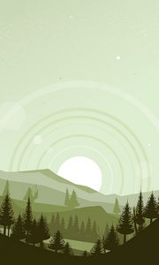 Preview wallpaper mountains, sunset, landscape, vector