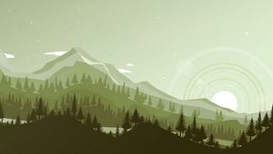 Preview wallpaper mountains, sunset, landscape, vector