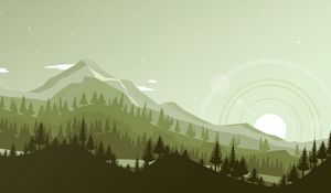 Preview wallpaper mountains, sunset, landscape, vector