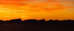 Preview wallpaper mountains, sunset, outlines, dusk, dark