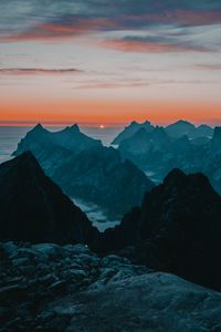 Preview wallpaper mountains, sunset, rocks