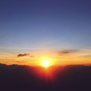 Preview wallpaper mountains, sunset, sky, light