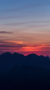 Preview wallpaper mountains, sunset, sky, horizon