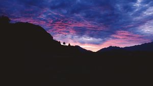 Preview wallpaper mountains, sunset, sky, clouds