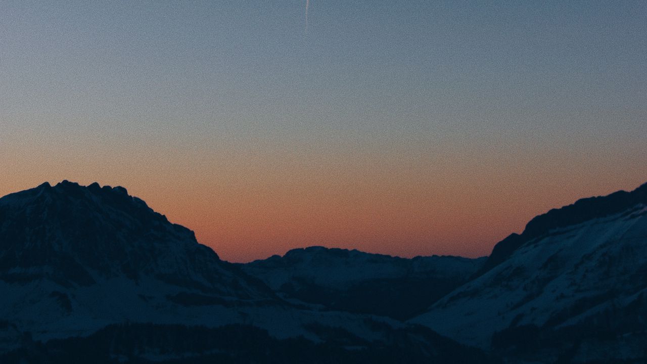 Wallpaper mountains, sunset, sky, peaks