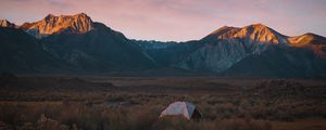 Preview wallpaper mountains, tent, camping, nature, landscape