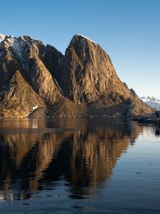 Preview wallpaper mountains, top, lake, landscape