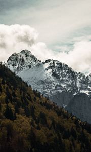 Preview wallpaper mountains, top, sky, snow