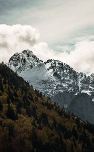 Preview wallpaper mountains, top, sky, snow