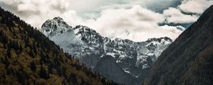 Preview wallpaper mountains, top, sky, snow