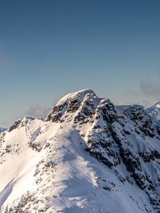 Preview wallpaper mountains, top, snow, slope, height