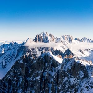 Preview wallpaper mountains, tops, snow, sky