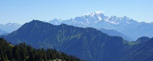 Preview wallpaper mountains, trees, aerial view, mountain range