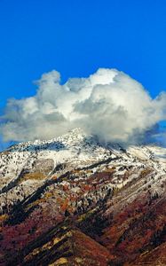 Preview wallpaper mountains, trees, clouds, sky, nature