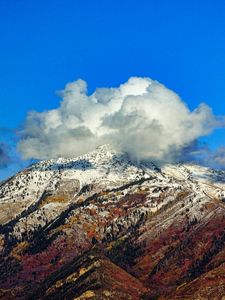 Preview wallpaper mountains, trees, clouds, sky, nature