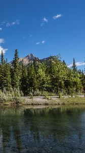 Preview wallpaper mountains, trees, forest, lake, nature, landscape