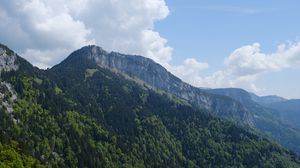 Preview wallpaper mountains, trees, forest, slope, landscape